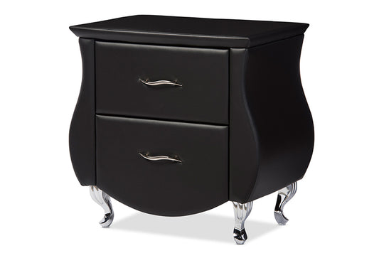 Baxton Studio - Erin Nightstand - BBT3116-Black-NS view 1