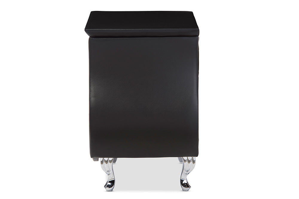 Baxton Studio - Erin Nightstand - BBT3116-Black-NS view 2