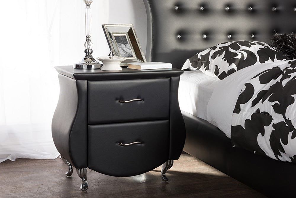 Baxton Studio - Erin Nightstand - BBT3116-Black-NS view 3