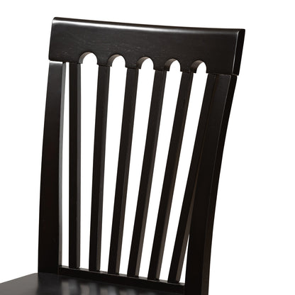 Baxton Studio - Erion Dining Set in Dark Brown - Erion-Dark Brown-5PC Dining Set view 5