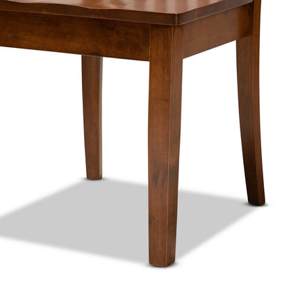 Baxton Studio - Erion Dining Set in Walnut Brown - Erion-Walnut-5PC Dining Set view 6