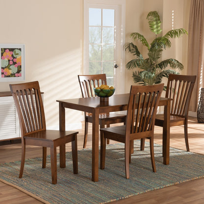 Baxton Studio - Erion Dining Set in Walnut Brown - Erion-Walnut-5PC Dining Set view 7