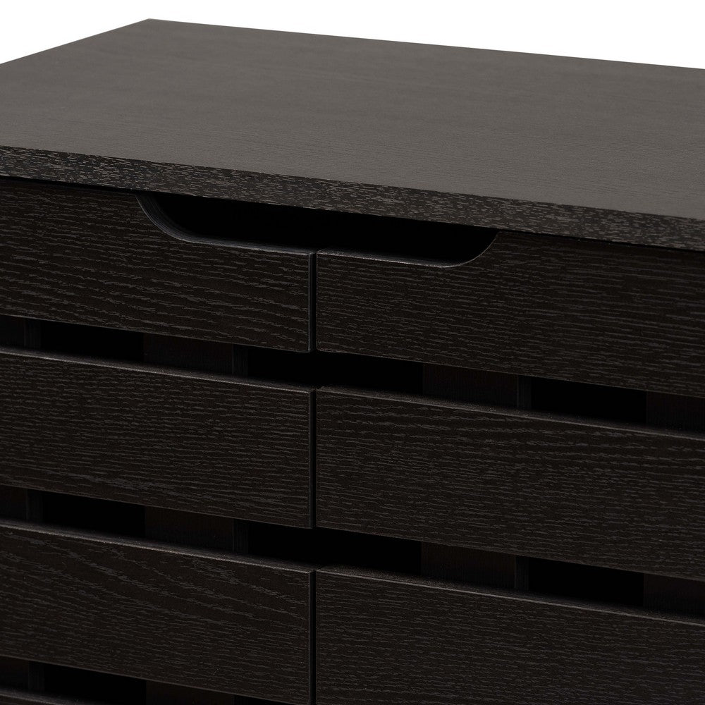 Baxton Studio - Ernest Shoe Cabinet in Dark Brown/Grey - FP-11027-Espresso-Shoe Cabinet view 5
