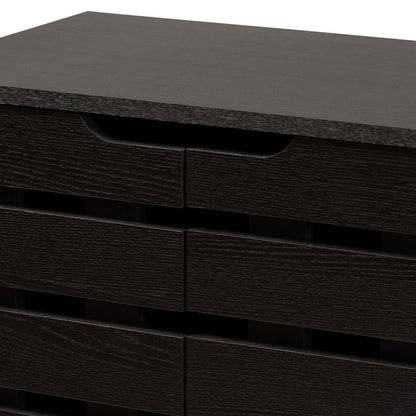 Baxton Studio - Ernest Shoe Cabinet in Dark Brown/Grey - FP-11027-Espresso-Shoe Cabinet view 5