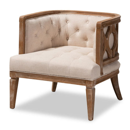 Baxton Studio - Esme Chair in Beige/Oak - TSF9911-Beige/Natural Oak-CC view 1