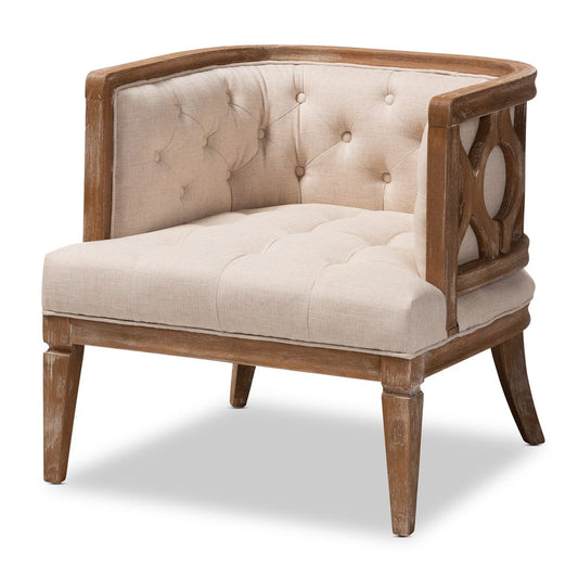 Baxton Studio - Esme Chair in Beige/Oak - TSF9911-Beige/Natural Oak-CC view 1