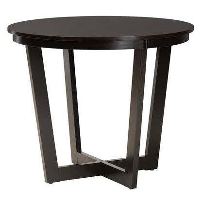 Baxton Studio - Estelle Dining Set in Beige/Dark Brown - Estelle-Sand/Dark Brown-5PC Dining Set view 3