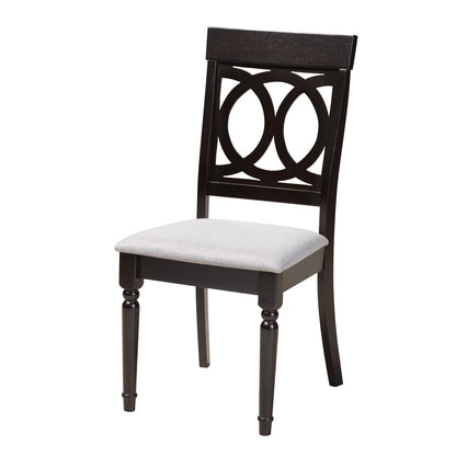 Baxton Studio - Estelle Dining Set in Grey/Dark Brown - Estelle-Grey/Dark Brown-5PC Dining Set view 2