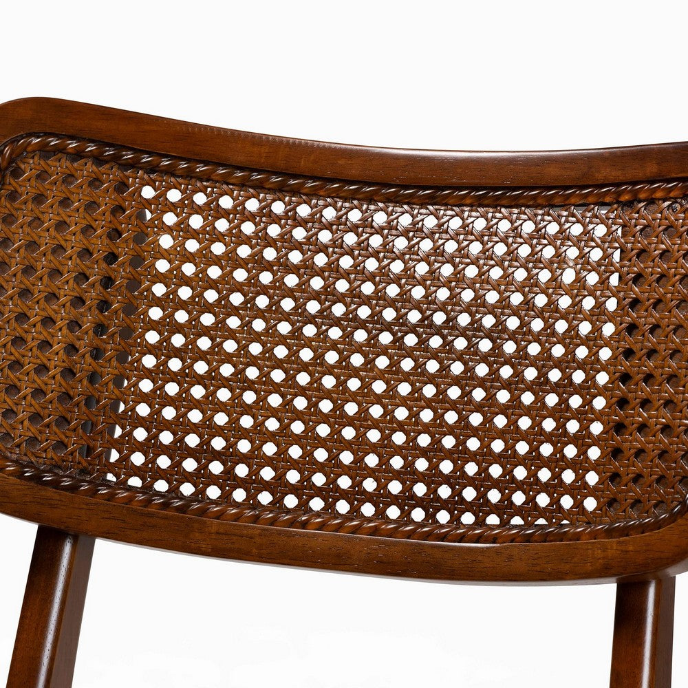 Baxton Studio - Estera Dining Set in Walnut Brown/Brown - RH254C-Walnut Rattan-Rectangle-7PC Dining Set view 5