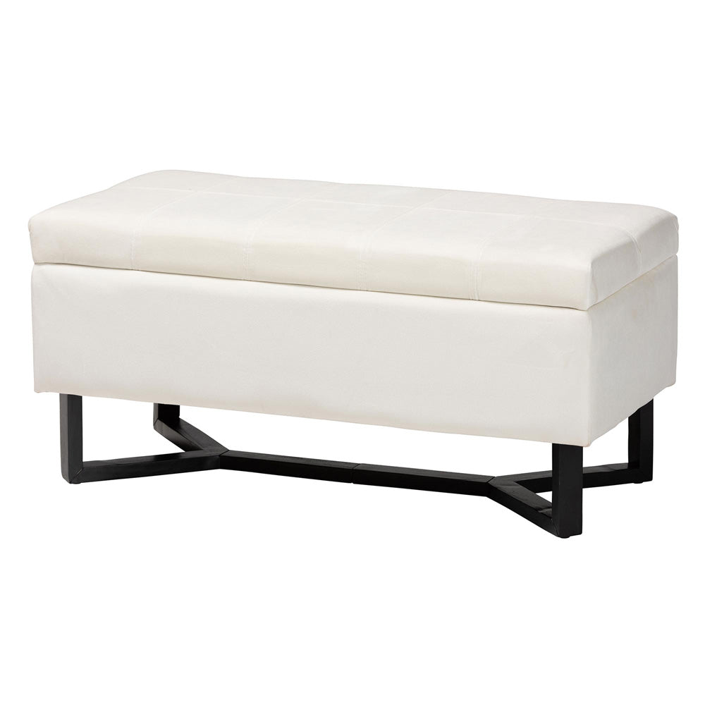 Baxton Studio - Esther Ottoman in Beige/Dark Brown - WS-20716-Beige/Espresso-Otto view 1