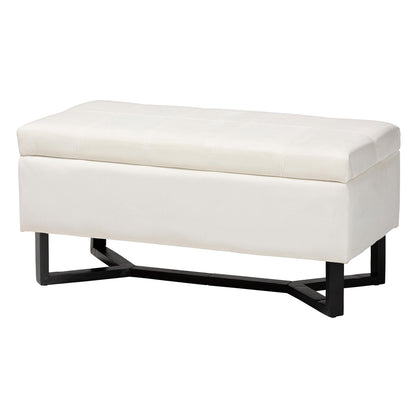 Baxton Studio - Esther Ottoman in Beige/Dark Brown - WS-20716-Beige/Espresso-Otto view 1