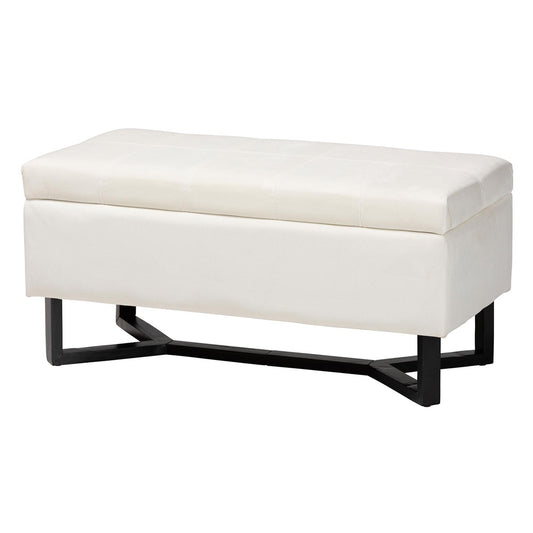 Baxton Studio - Esther Ottoman in Beige/Dark Brown - WS-20716-Beige/Espresso-Otto view 1