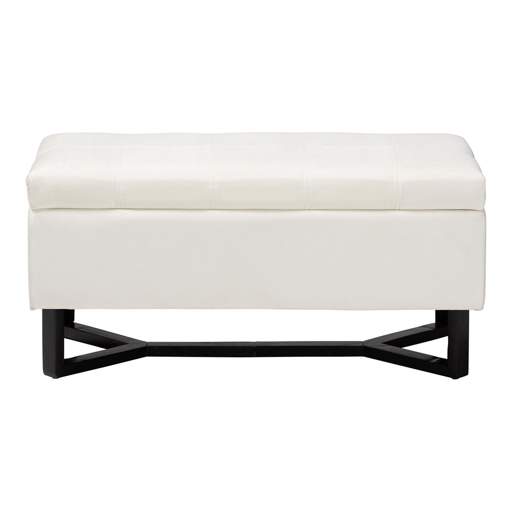 Baxton Studio - Esther Ottoman in Beige/Dark Brown - WS-20716-Beige/Espresso-Otto view 3