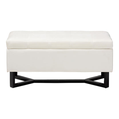 Baxton Studio - Esther Ottoman in Beige/Dark Brown - WS-20716-Beige/Espresso-Otto view 3