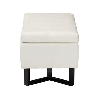 Baxton Studio - Esther Ottoman in Beige/Dark Brown - WS-20716-Beige/Espresso-Otto view 4
