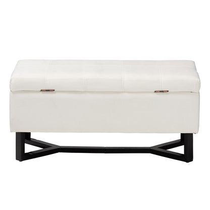 Baxton Studio - Esther Ottoman in Beige/Dark Brown - WS-20716-Beige/Espresso-Otto view 5