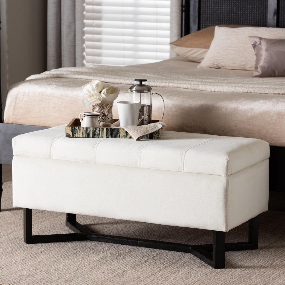 Baxton Studio - Esther Ottoman in Beige/Dark Brown - WS-20716-Beige/Espresso-Otto view 8