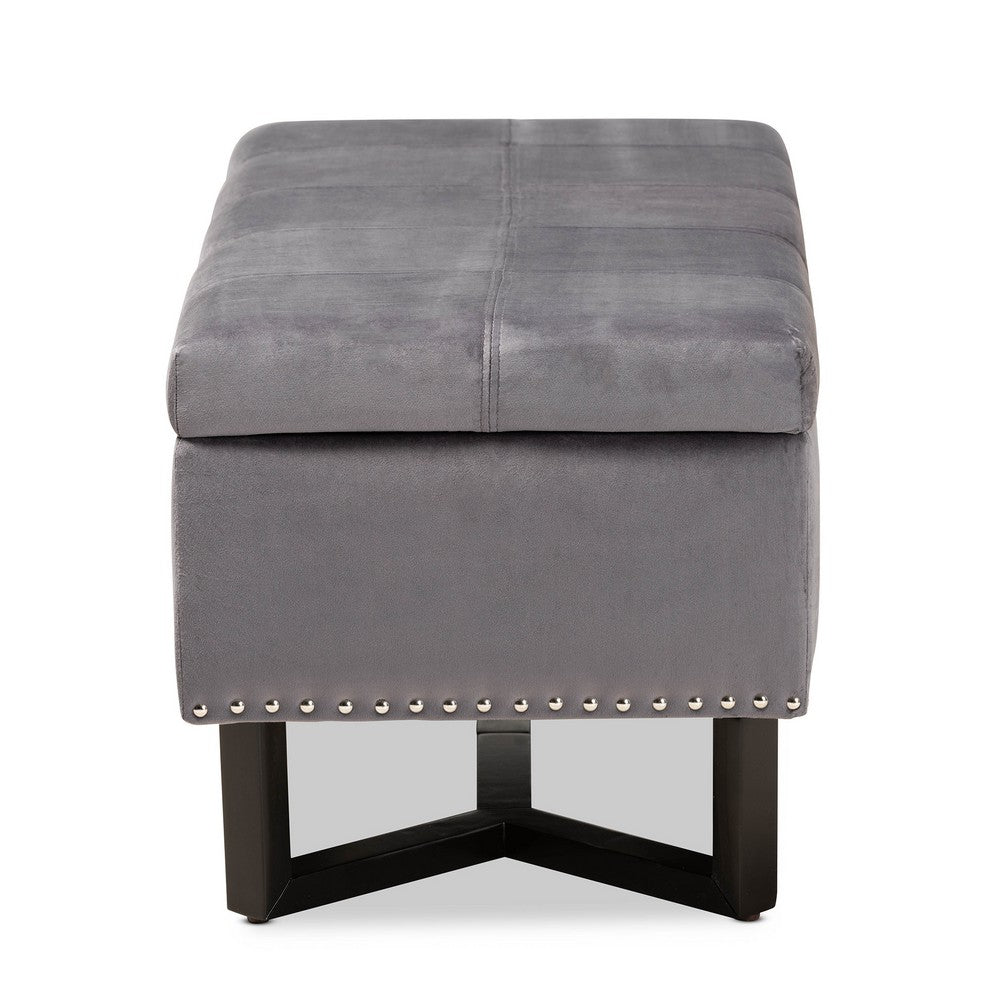 Baxton Studio - Esther Ottoman in Grey/Dark Brown - WS-20716-Grey/Espresso-Otto view 4