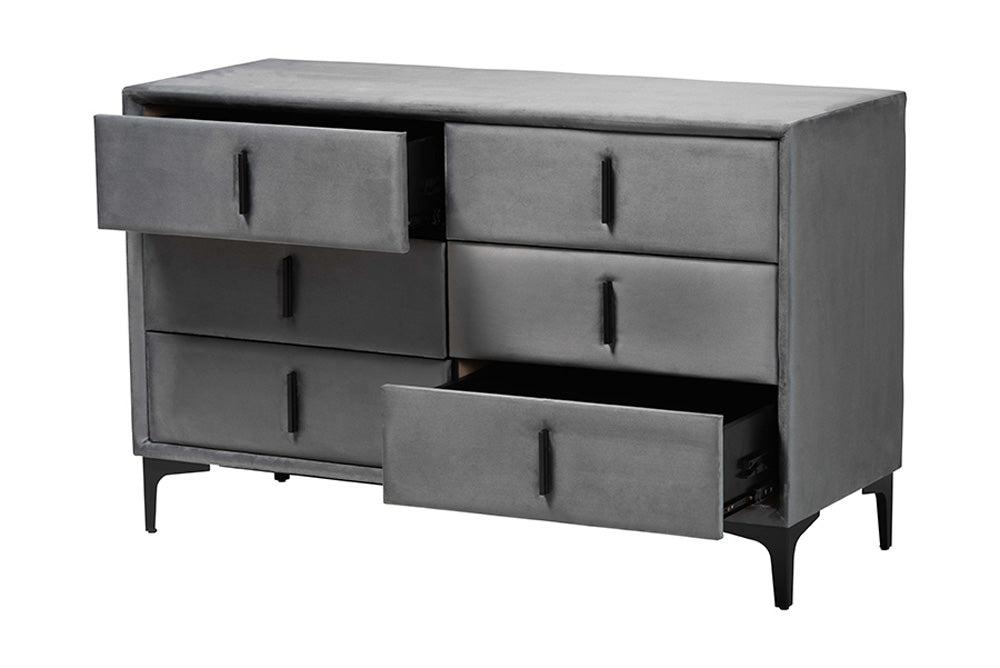 Baxton Studio - Etienne Dresser - BBT2047 A3-Dark Grey-Dresser view 2