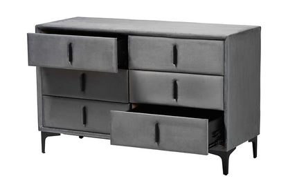 Baxton Studio - Etienne Dresser - BBT2047 A3-Dark Grey-Dresser view 2
