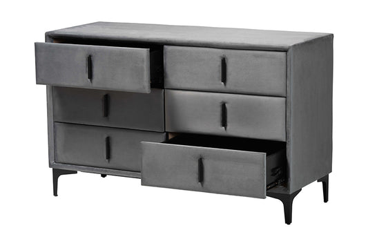 Baxton Studio - Etienne Dresser - BBT2047 A3-Dark Grey-Dresser view 2