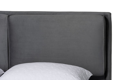 Baxton Studio - Etienne Queen Size Bed - BBT61231-Dark Grey-Queen view 4