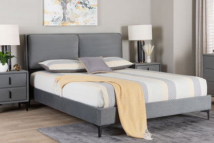 Baxton Studio - Etienne Queen Size Bed - BBT61231-Dark Grey-Queen view 5