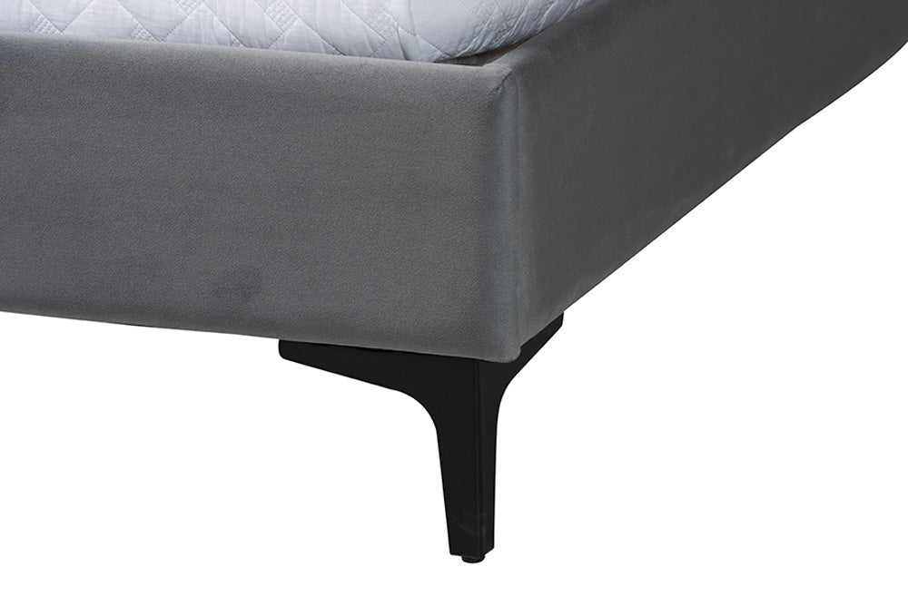 Baxton Studio - Etienne Queen Size Bed - BBT61231-Dark Grey-Queen view 6