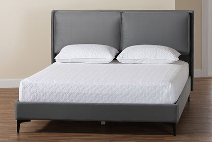 Baxton Studio - Etienne Queen Size Bed - BBT61231-Dark Grey-Queen view 8