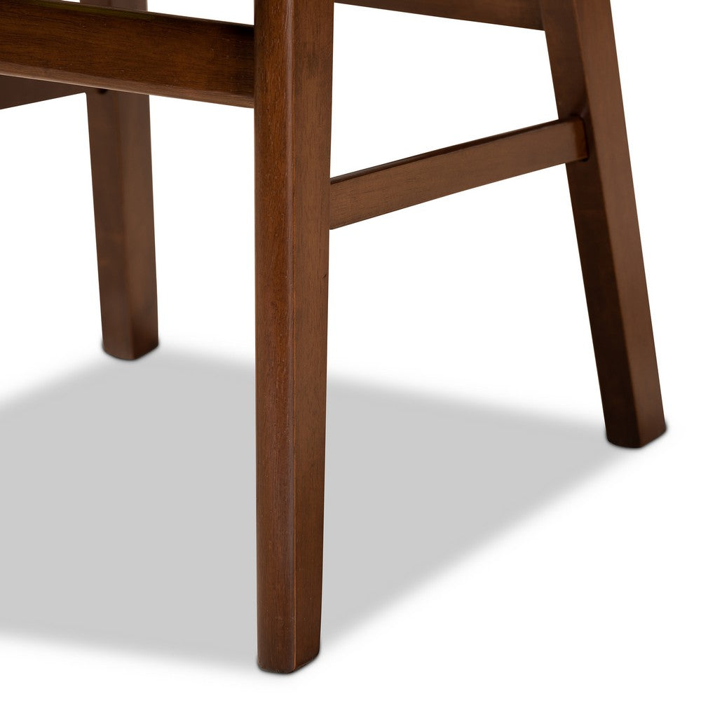 Baxton Studio - Euclid Dining Set in Sand/Walnut Brown - RH369C-Sand/Walnut-5PC Dining Set view 6