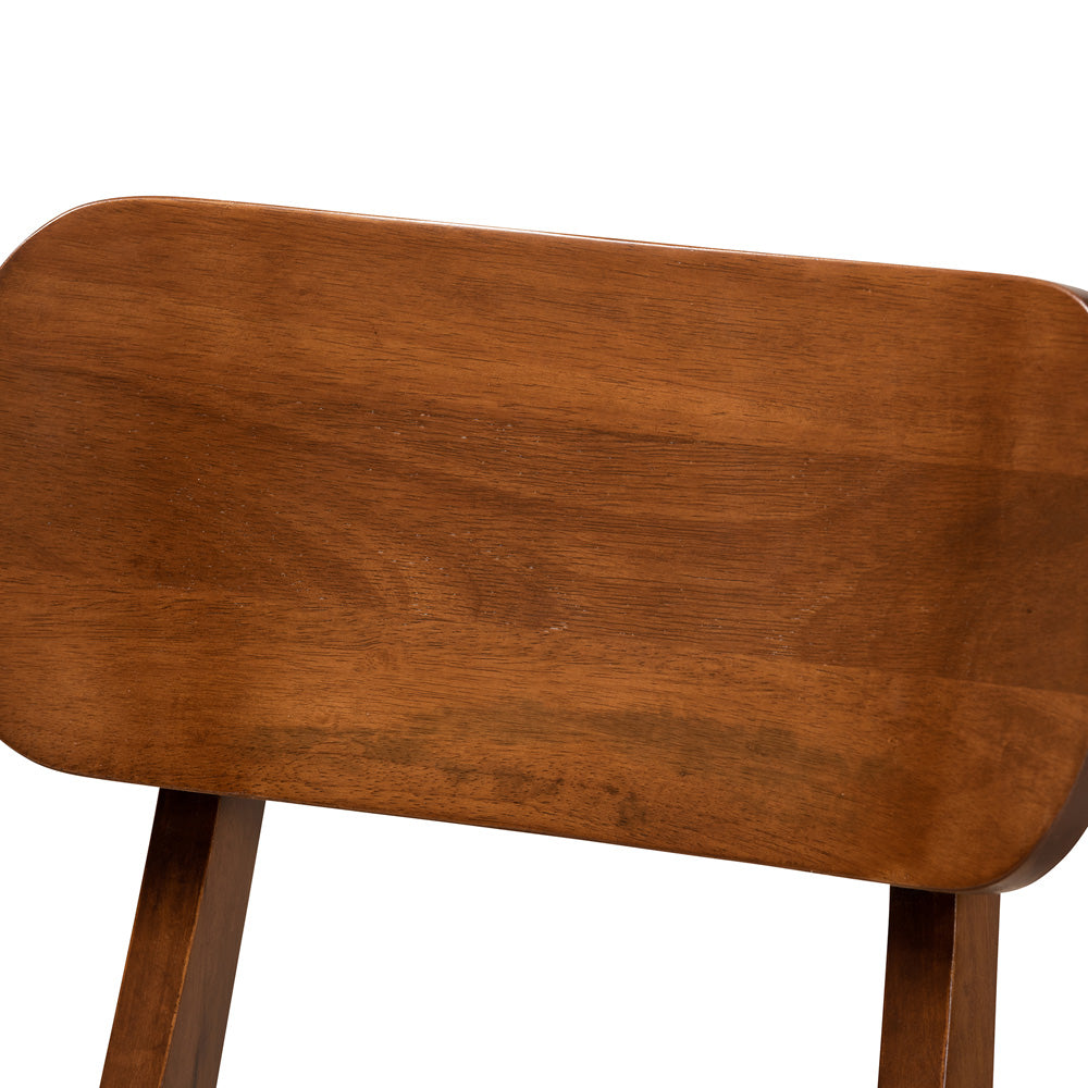 Baxton Studio - Euclid Set of 2 Dining Chairs in Sand/Walnut Brown - RH369C-Sand/Walnut Flat Seat-DC-2PK view 4