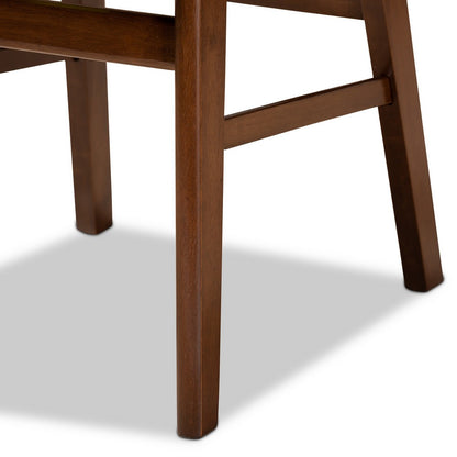 Baxton Studio - Euclid Set of 2 Dining Chairs in Sand/Walnut Brown - RH369C-Sand/Walnut Flat Seat-DC-2PK view 5