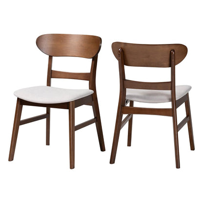 Baxton Studio - Everwood Set of 2 Dining Chairs in Taupe/Walnut Brown - Everwood-Taupe/Walnut-DC view 1