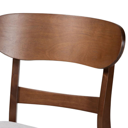 Baxton Studio - Everwood Set of 2 Dining Chairs in Taupe/Walnut Brown - Everwood-Taupe/Walnut-DC view 4