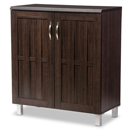 Baxton Studio - Excel Storage Cabinet in Dark Brown - SR 890005-Wenge view 1