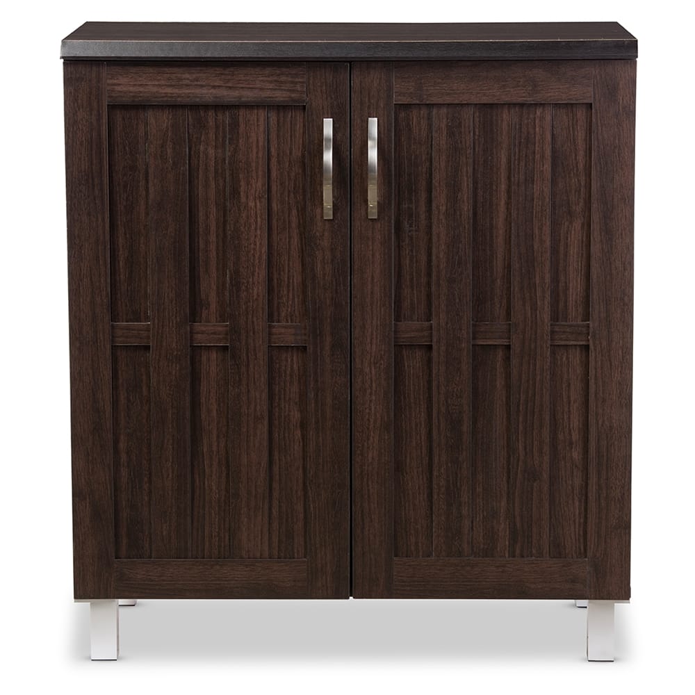 Baxton Studio - Excel Storage Cabinet in Dark Brown - SR 890005-Wenge view 2