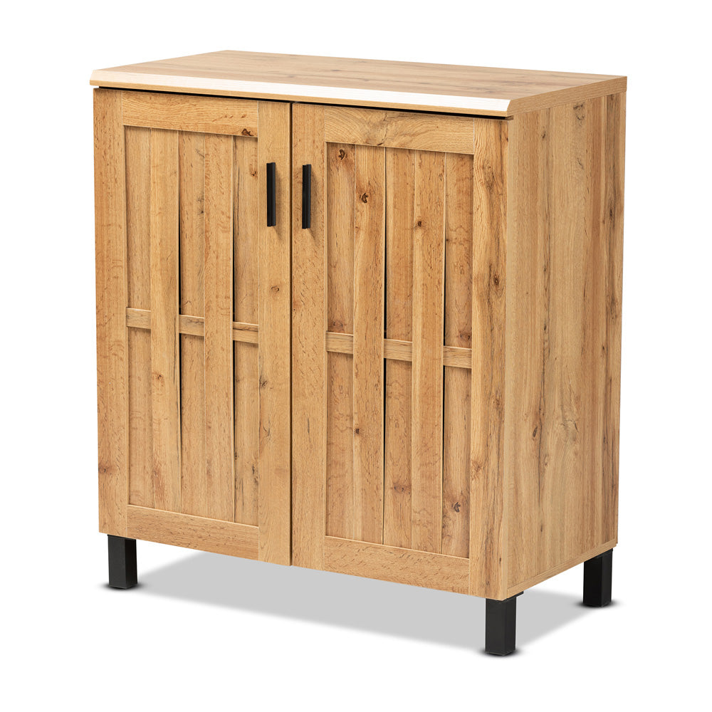 Baxton Studio - Excel Storage Cabinet in Oak Brown/Black - SR 890005-H-Wotan Oak view 1