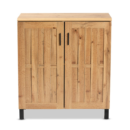 Baxton Studio - Excel Storage Cabinet in Oak Brown/Black - SR 890005-H-Wotan Oak view 3
