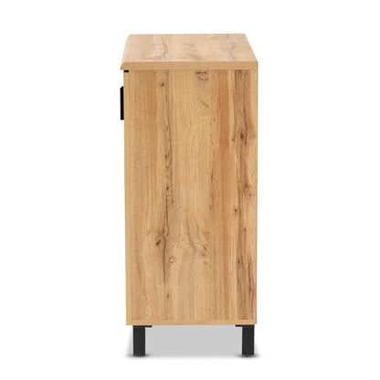 Baxton Studio - Excel Storage Cabinet in Oak Brown/Black - SR 890005-H-Wotan Oak view 4