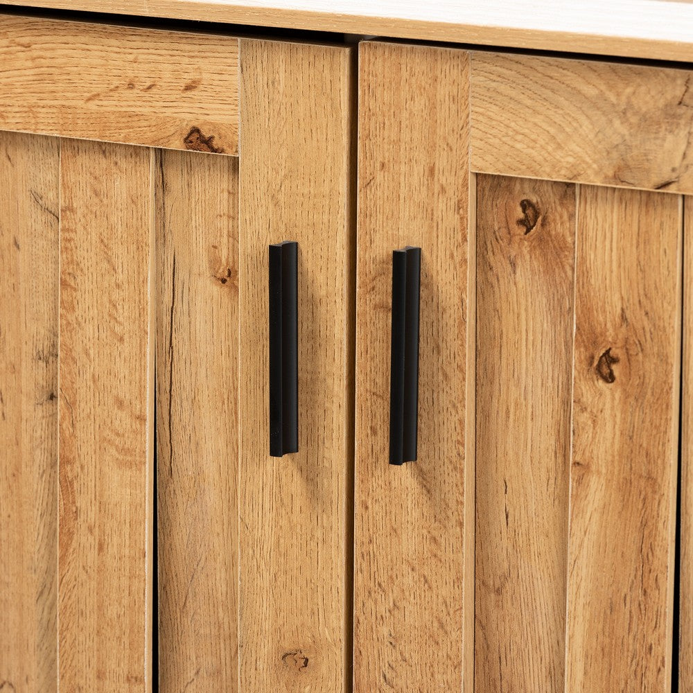 Baxton Studio - Excel Storage Cabinet in Oak Brown/Black - SR 890005-H-Wotan Oak view 5