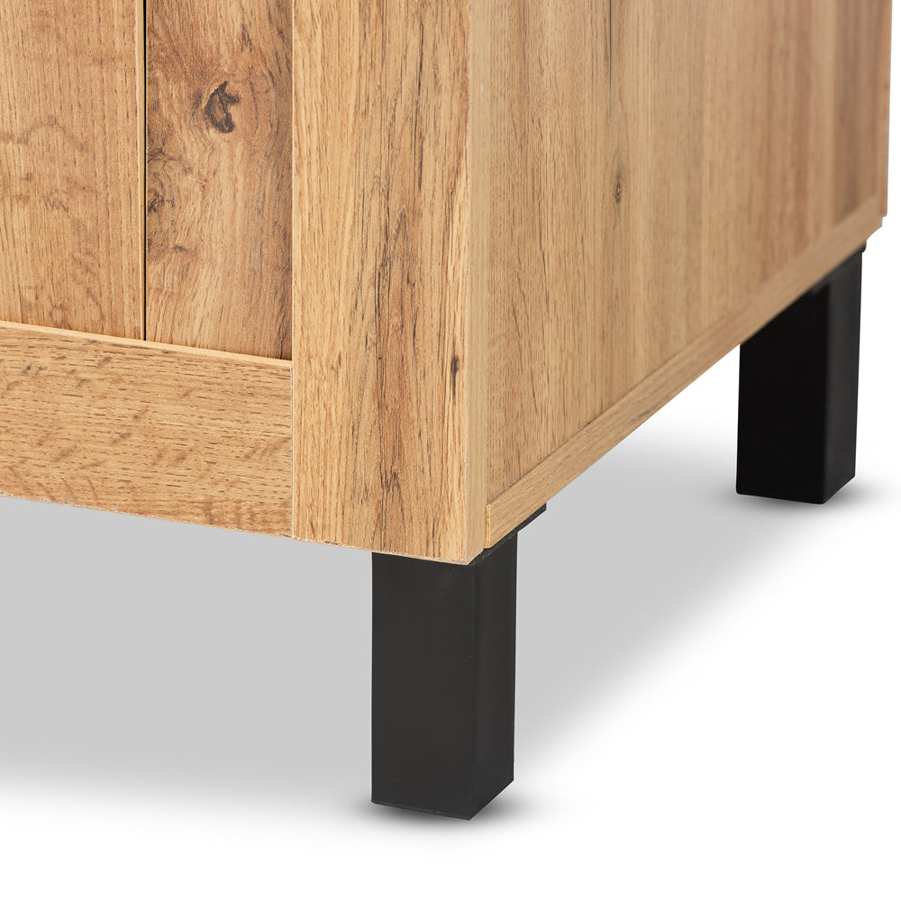 Baxton Studio - Excel Storage Cabinet in Oak Brown/Black - SR 890005-H-Wotan Oak view 6