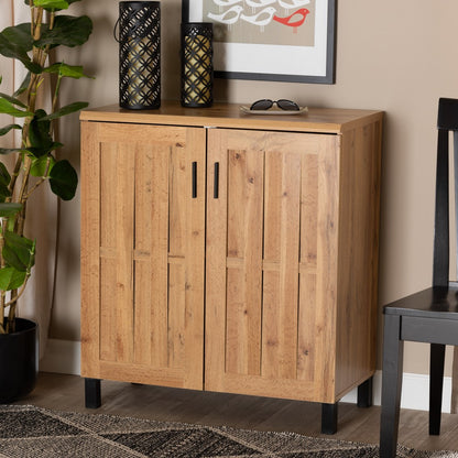 Baxton Studio - Excel Storage Cabinet in Oak Brown/Black - SR 890005-H-Wotan Oak view 7