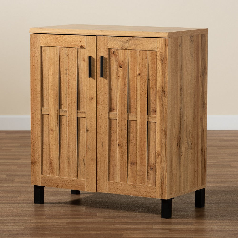 Baxton Studio - Excel Storage Cabinet in Oak Brown/Black - SR 890005-H-Wotan Oak view 8