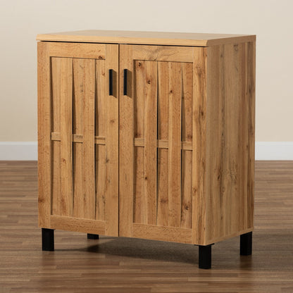 Baxton Studio - Excel Storage Cabinet in Oak Brown/Black - SR 890005-H-Wotan Oak view 8