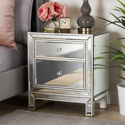 Baxton Studio - Fadri End Table in Mirrored/Antique Sliver - RXF-2393-ET view 6
