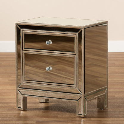 Baxton Studio - Fadri End Table in Mirrored/Antique Sliver - RXF-2393-ET view 7