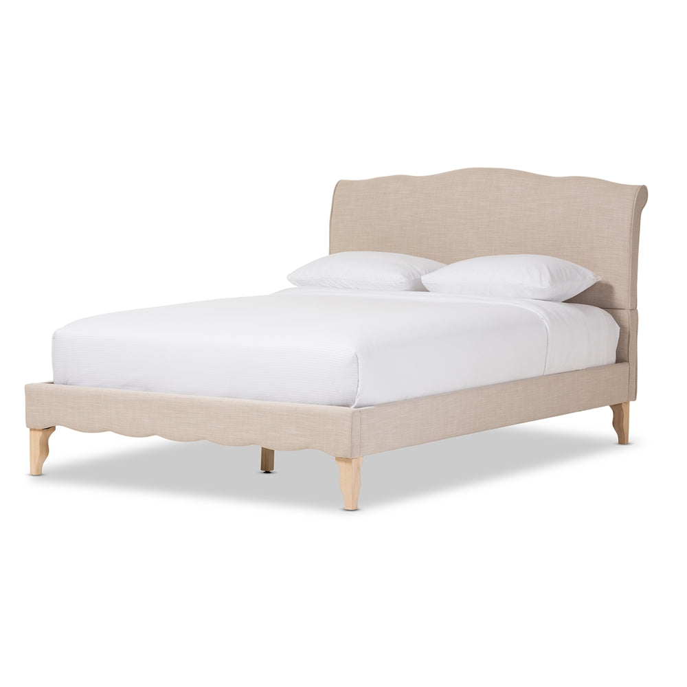 Baxton Studio - Fannie Queen Size Bed in Beige - BBT6571-Beige-Queen view 1