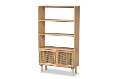 Baxton Studio - Faulkner Bookcase - FM203-034-Natural Wooden-Bookcase view 1