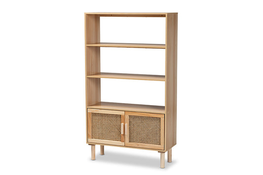 Baxton Studio - Faulkner Bookcase - FM203-034-Natural Wooden-Bookcase view 1