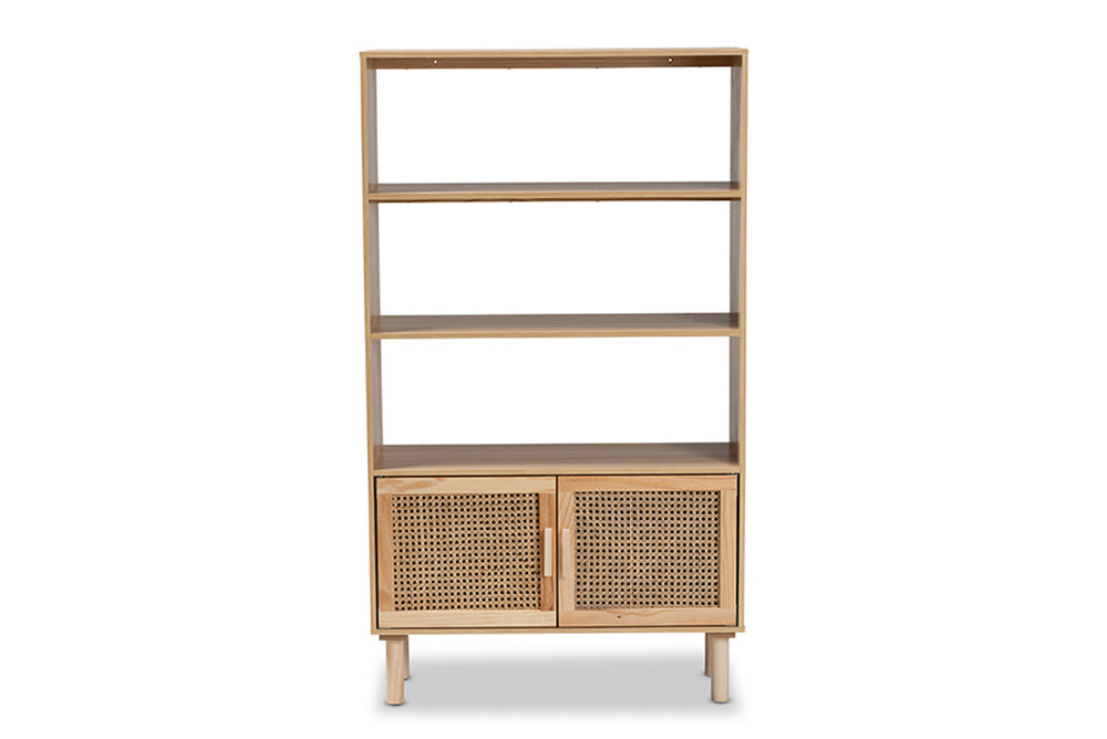 Baxton Studio - Faulkner Bookcase - FM203-034-Natural Wooden-Bookcase view 3